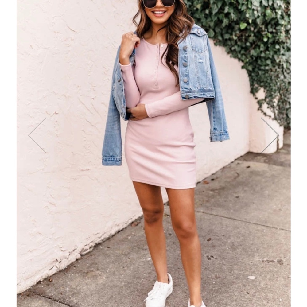 Pink Lily medium pink bodycon mini dress